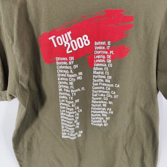 Vintage The Police 2008 Tour Rock Band Green T-Shirt XL y2k Bayisland - Picture 4 of 7